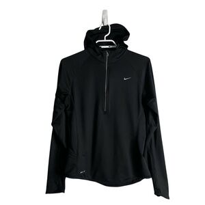 Nike Women's Black 1/2 Zip Element Thermal Dri-Fit Athletic Hoodie